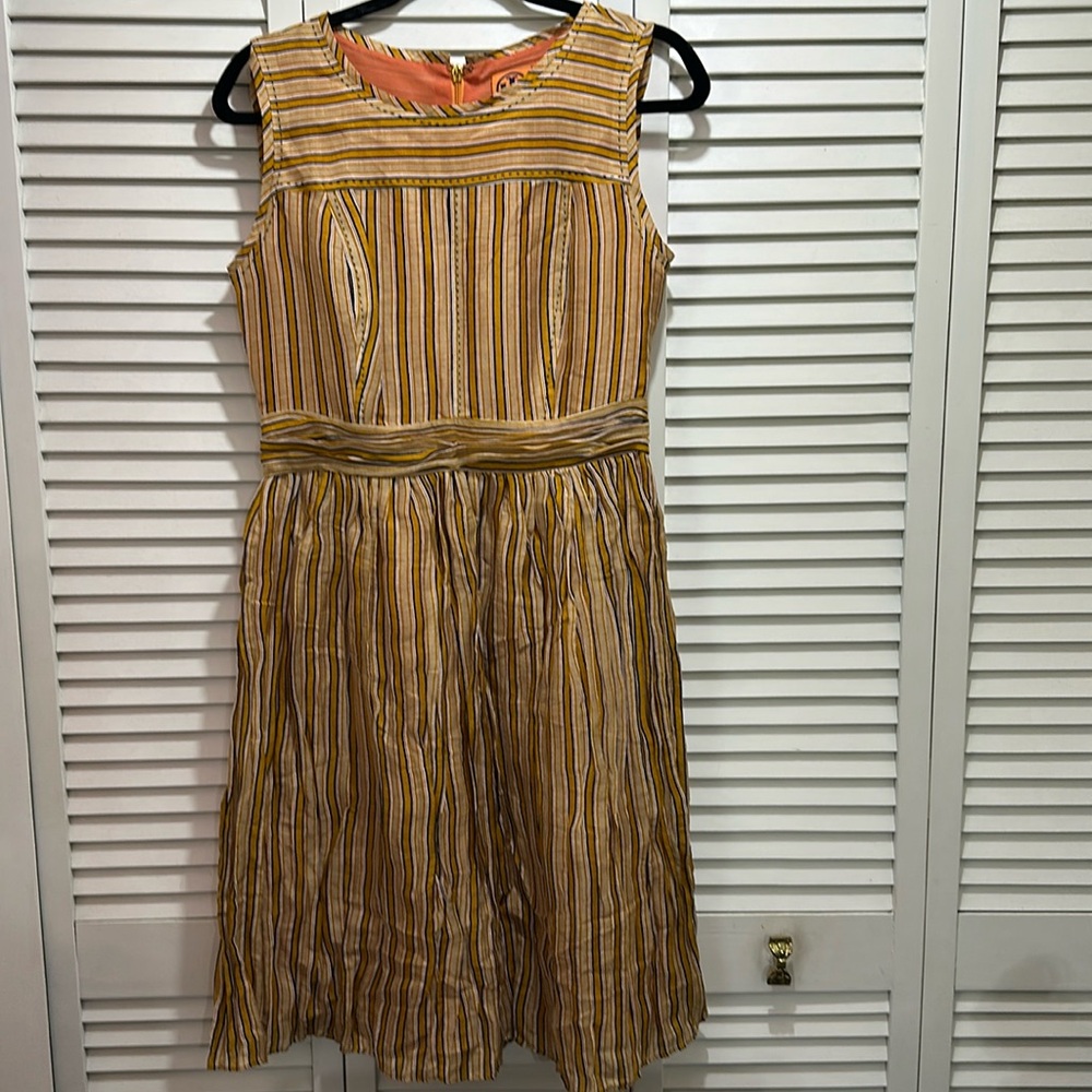 Tory Burch Hilda Valentino Striped Sleeveless Orange and Purple Dress Size 8